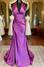 Halter Mermaid Long Formal Prom Dress With Open Back