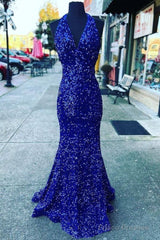 Halter Royal Blue Sequin Evening Dresses Uk Long Prom Dress