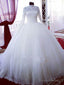 High Neck Long Sleeves Bridal Ball Gown Wedding Dresses, Bridal Gowns Prom Dress