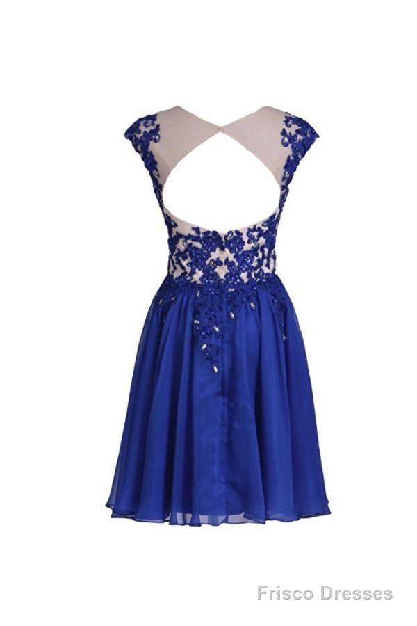 Homecoming Dress With Applique Open Back Short Prom Dress Secondary image