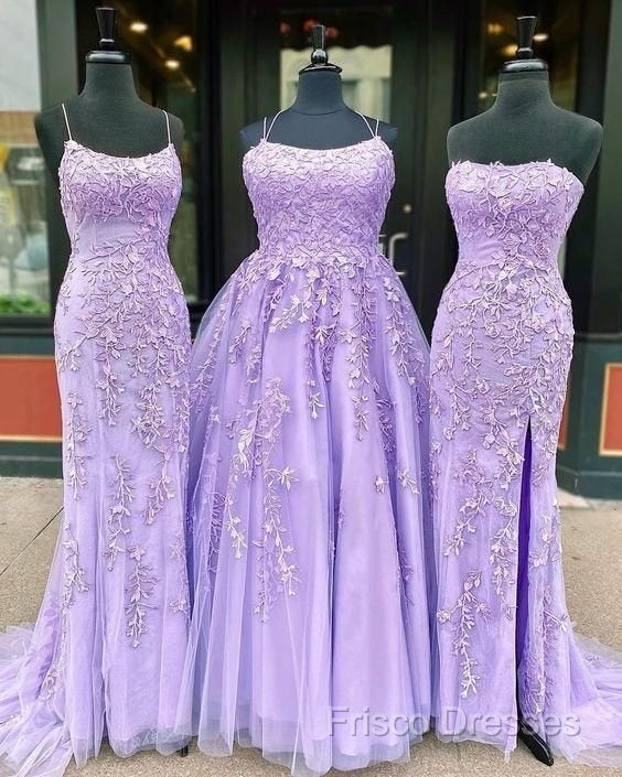 Hot Lace Violet Purple Lace Formal Prom Dress Sleeveless Long School Dance Dress Secondary image