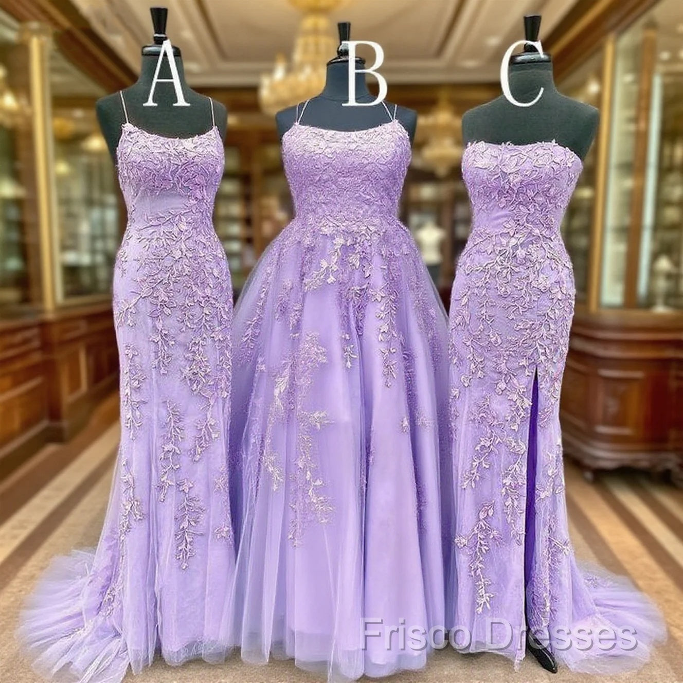 Hot Lace Violet Purple Lace Formal Prom Dress Sleeveless Long School Dance Dress Main image