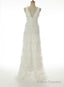 Hot Sale A-line V-neck Cascade Gorgeous Lace Wedding Dresses