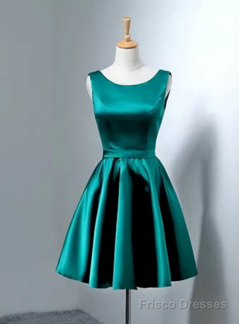 hunter green homecoming dress short prom dresses gowns bow back cocktail dres Main image