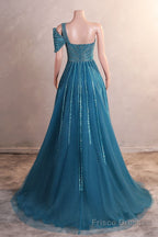 Lavender Off Shoulder Mermaid Prom Dresses Luxurious Silver Bead Trumpet Formal Dresses