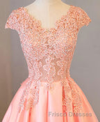 Custom Made V Neck Lace Long Formal Prom Dress, Lace Evening Dress