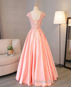 Custom Made V Neck Lace Long Formal Prom Dress, Lace Evening Dress