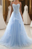 A-Line Sexy Floral Engagement Formal Prom Birthday Dress Strapless Sleeveless Sweep / Brush Train Lace with Pleats Lace Insert