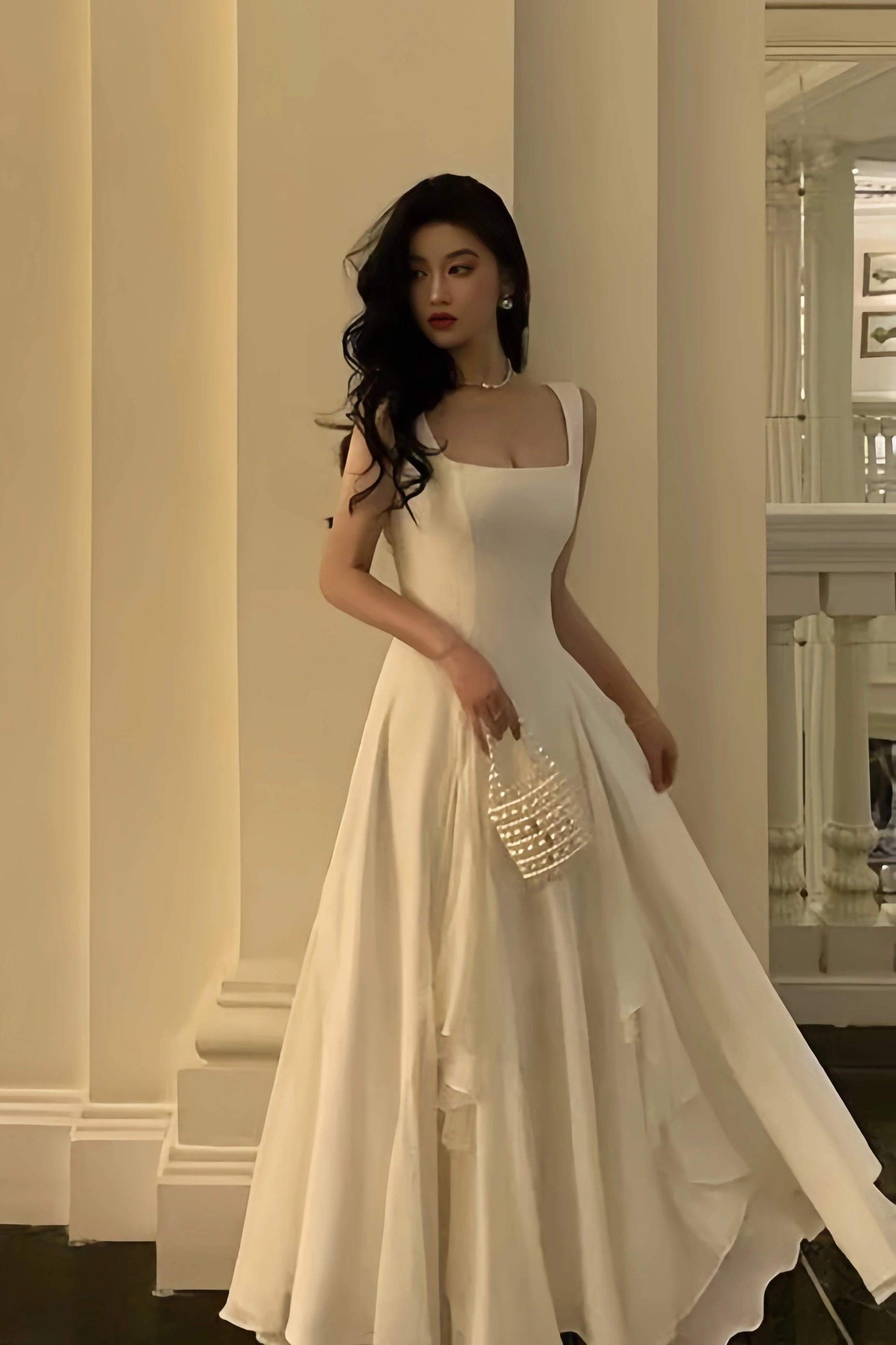 ivory chiffon prom dress Cute A Line Off the Shoulder Ivory Chiffon Ruffle Prom Dress Graduation Prom Dress SH2583