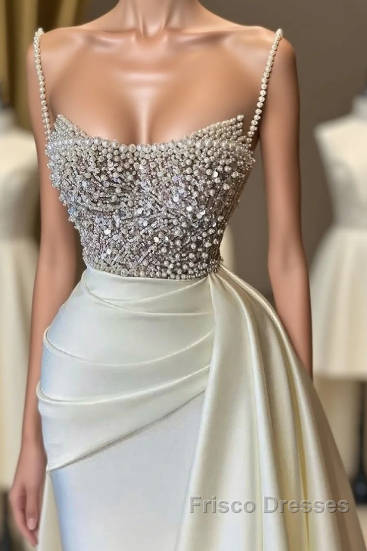 Ivory Formal Prom Dress With Pearl Formal Prom Dress Formal Evening Dress Main image