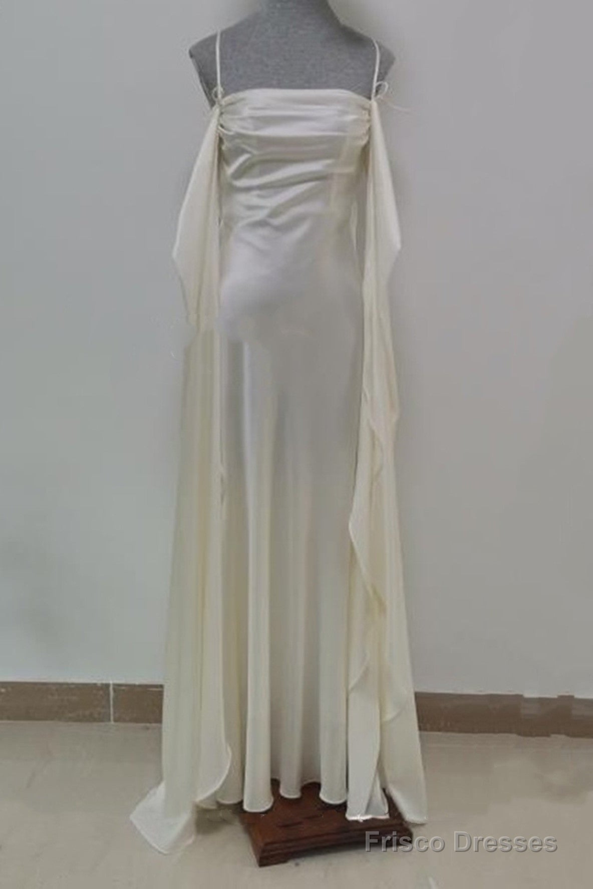 Ivory Satin Long Simple Evening Dress, Ivory Long Prom Dress Party Dress Secondary image
