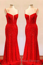 Royal Blue Sequin Mermaid Long Formal Prom Dress