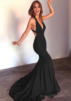 Jersey Prom Dresses Trumpet/Mermaid Sleeveless Court Train