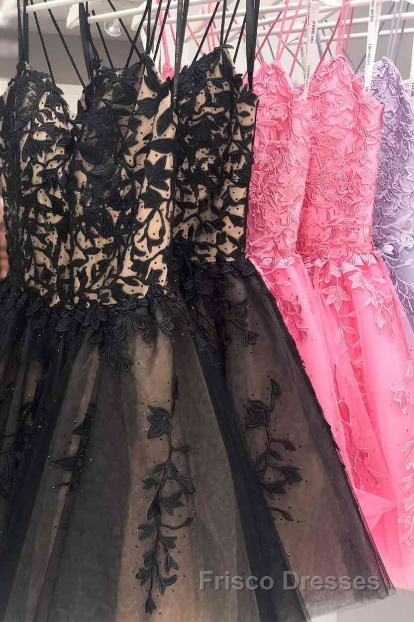 Lace Applique A-line Homecoming Dress Short Formal Prom Dress,Semi Formal Prom Dress