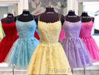 Lace Applique A-line Homecoming Dress Short Formal Prom Dress,Semi Formal Prom Dress