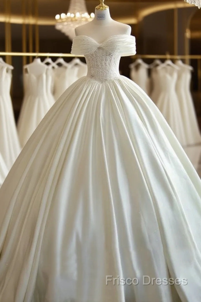 Lace Applique Satin Wedding Dress Formal Prom Dress Illusion Bride Custom