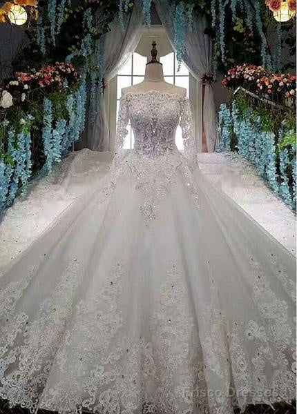 Lace Appliques & Beadings Tulle Bateau A-Line Wedding Dress Secondary image