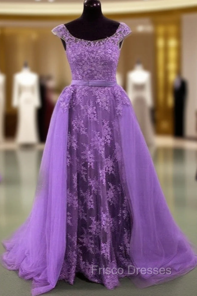 Lace Mermaid Formal Prom Dress Spaghetti Straps Removable Train Main image