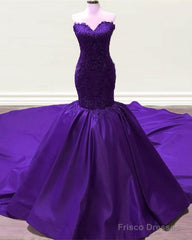 Lace Mermaid Strapless Satin Corset Dresses