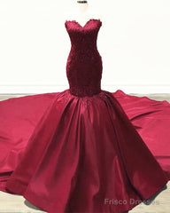 Lace Mermaid Strapless Satin Corset Dresses