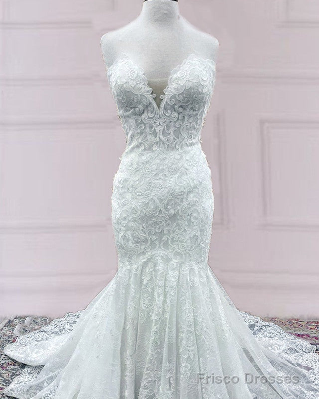 Lace Mermaid Wedding Dress Sweetheart