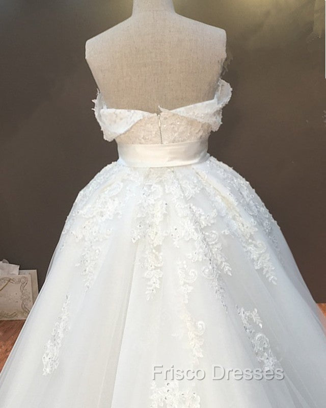 Lace Off Shoulder Mermaid Wedding Dress Removable Skirt