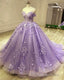Lace Sky Blue Off the Shoulder Ball Gown Quinceanera Dress