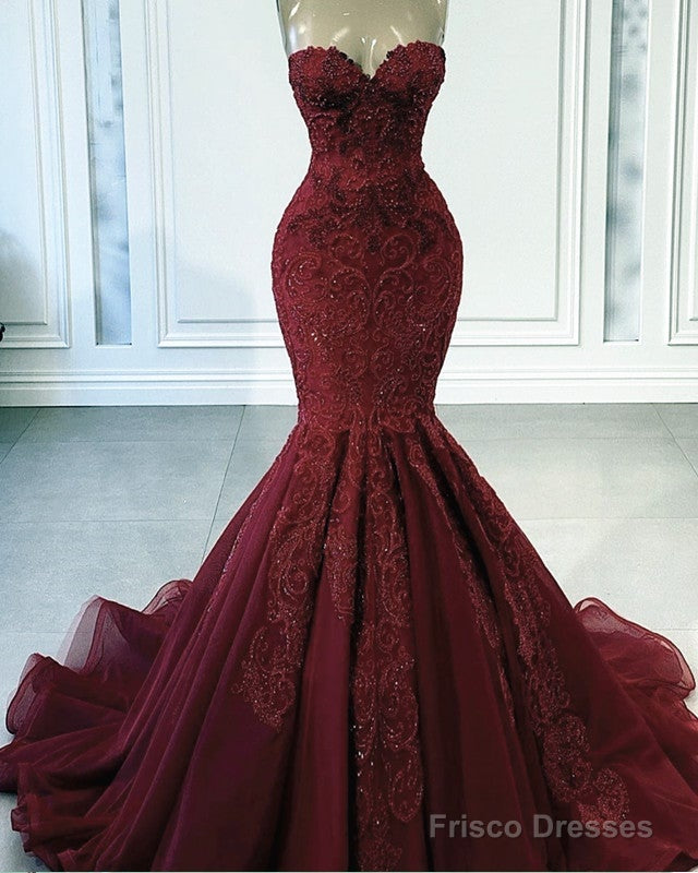 Lace Sweetheart Corset Mermaid Dresses