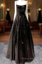 Lace Up Back Formal Prom Dress Sequins Ball Gown