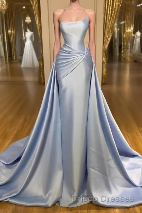 Light Blue A-line Sleeveless Graduation Dresses Long Fabulous Formal Prom Dresses Main image