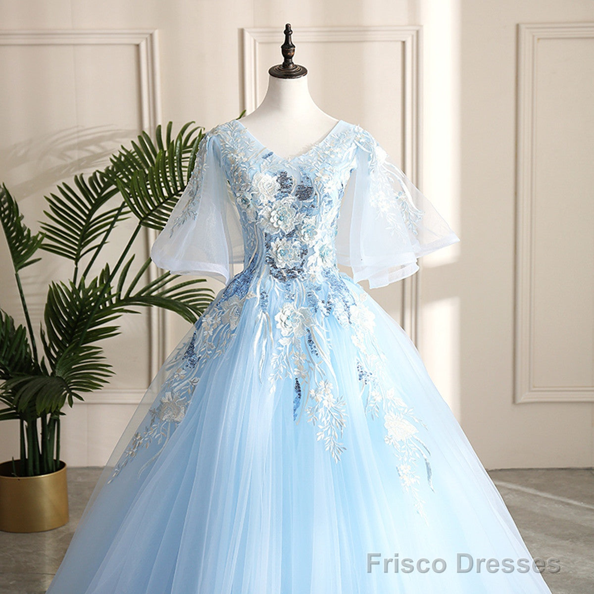 pale blue party dress Light Lace Prom Long, Evening Dress, Dance Dress, Graduatio classygown new style Blue Dresses For Women |