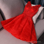Light Blue Cute V-Neckline Lace Short Party Dress, Lace Formal Dress, Lace Party Dresses