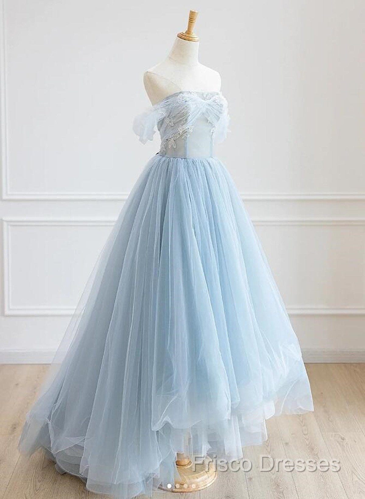Light Blue High Low Tulle Sweetheart Formal Prom Dress, Light Blue Homecoming Dress Secondary image