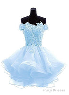 Light Blue Knee Length Homecoming Dress, Cute Short Prom Dress, Party Dress
