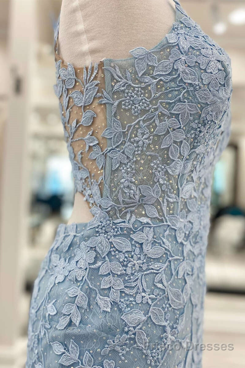 Light Blue Lace Homecoming Dress Dinner Dress Evening Short Secondary image