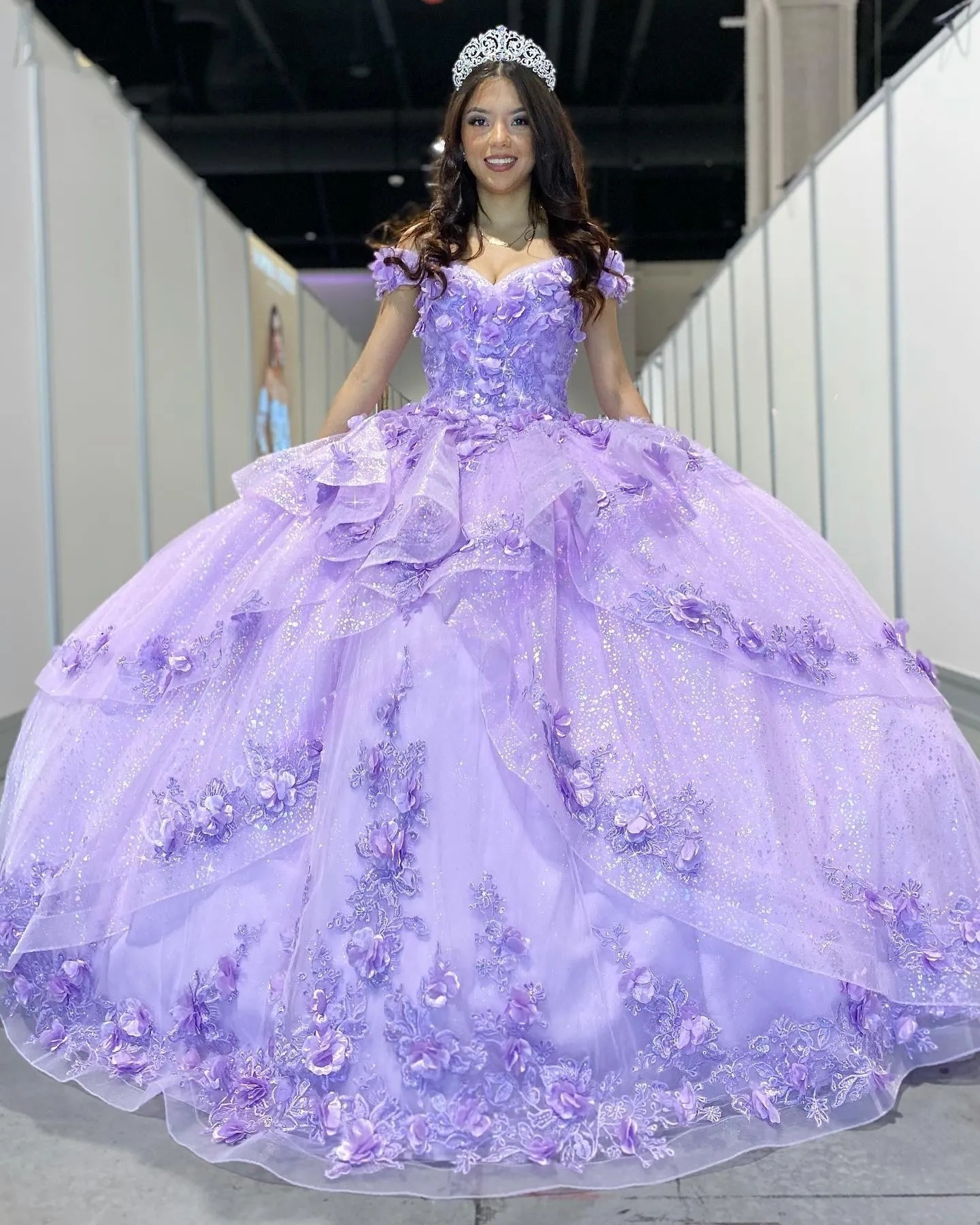 Light Blue Sparkly Off The Shoulder Appliques Prom Dress Quinceanera Dress Sweet 16 Prom Dress Ball Gown
