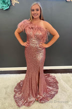 Light Blue Sparkly Sequins Off the Shoulder Long Prom Dress with Feathers