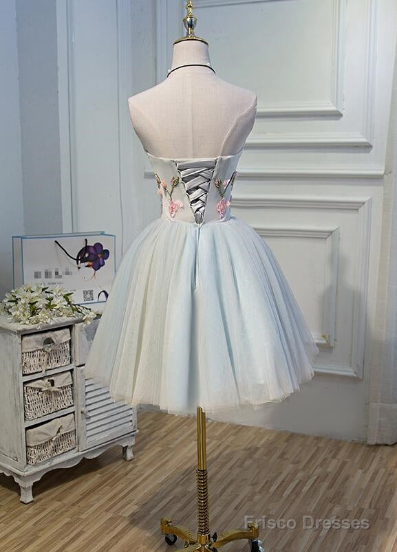 sachin and babi light blue dress Short Cocktail Glitter Mesh Floral Homecoming Dress main image 0