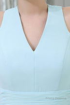 Light Blue With Cross Back Short Homecoming Dresses