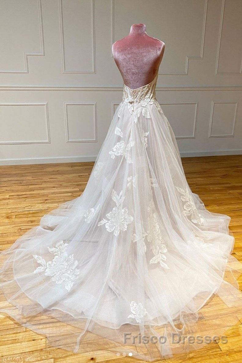 Light champagne tulle lace long Formal Prom Dresses tulle lace formal Dresses Secondary image