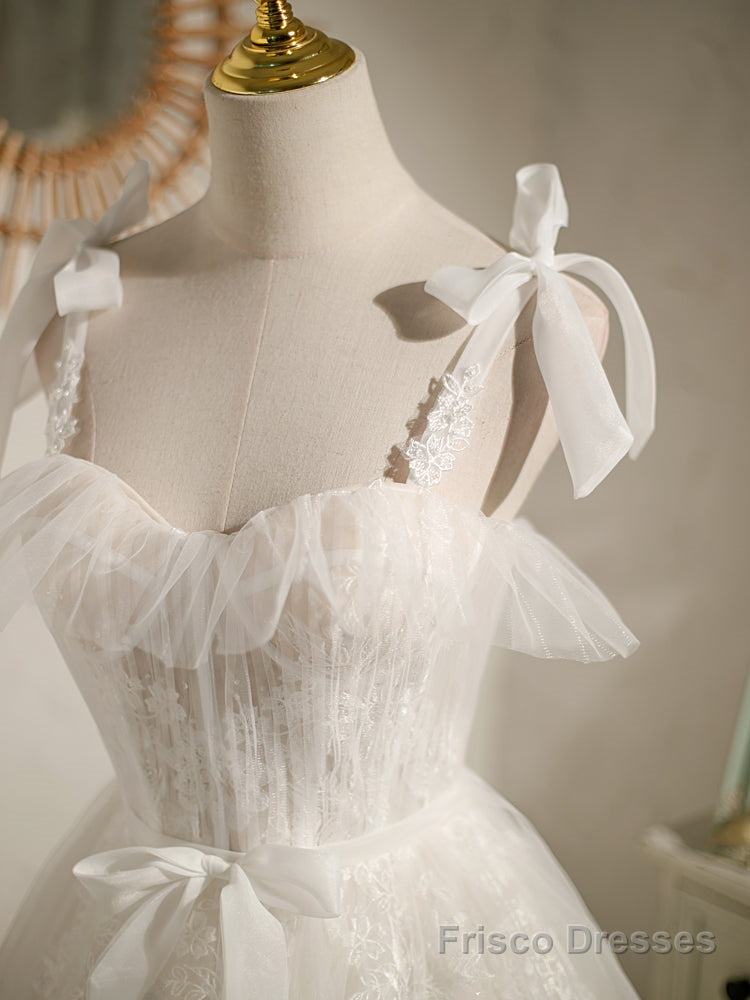 Light Champagne Tulle Lace Short Prom Dress, Cute Puffy Homecoming Dresses Secondary image