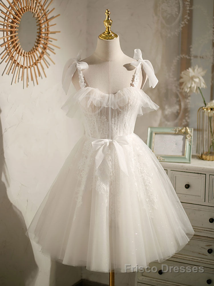 Light Champagne Tulle Lace Short Prom Dress, Cute Puffy Homecoming Dre –  Frisco Dresses