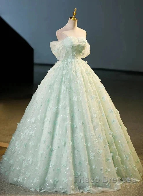 Light Green Lace Sweetheart Long Formal Dress Formal Prom Dress Off Shoulder A Line Floor Length Beautiful