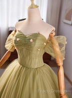 Light Green Sweetheart Tulle Long Formal Dress, Light Green Formal Prom Dress Party Dress