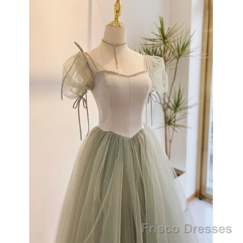 Light Green Tulle Long Evening Dress, Green Formal Dress Party Dress Secondary image