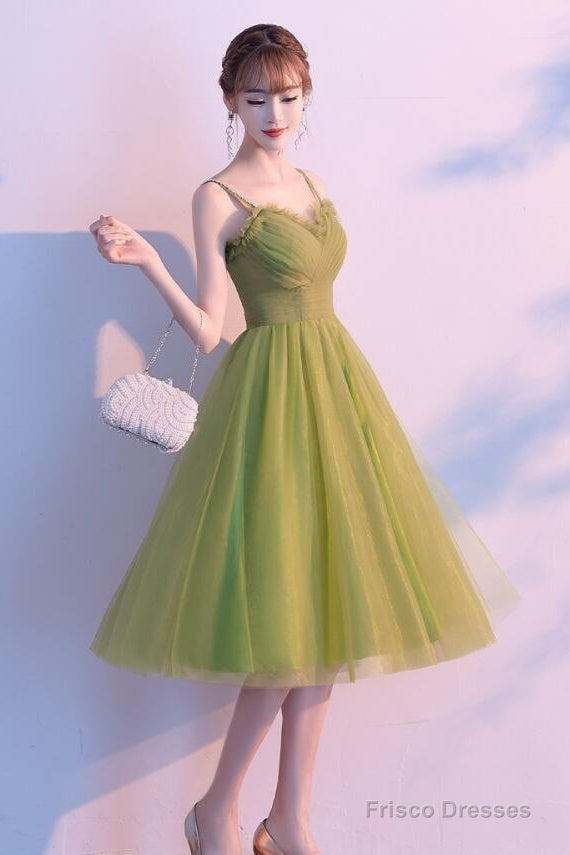 Light Green Tulle Sweetheart Knee Length Party Dress, Green Homecoming Dress Secondary image