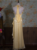 Light Luxury Retro Halterneck Sleeveless Three-dimensional Flower Backless Long Prom Dress