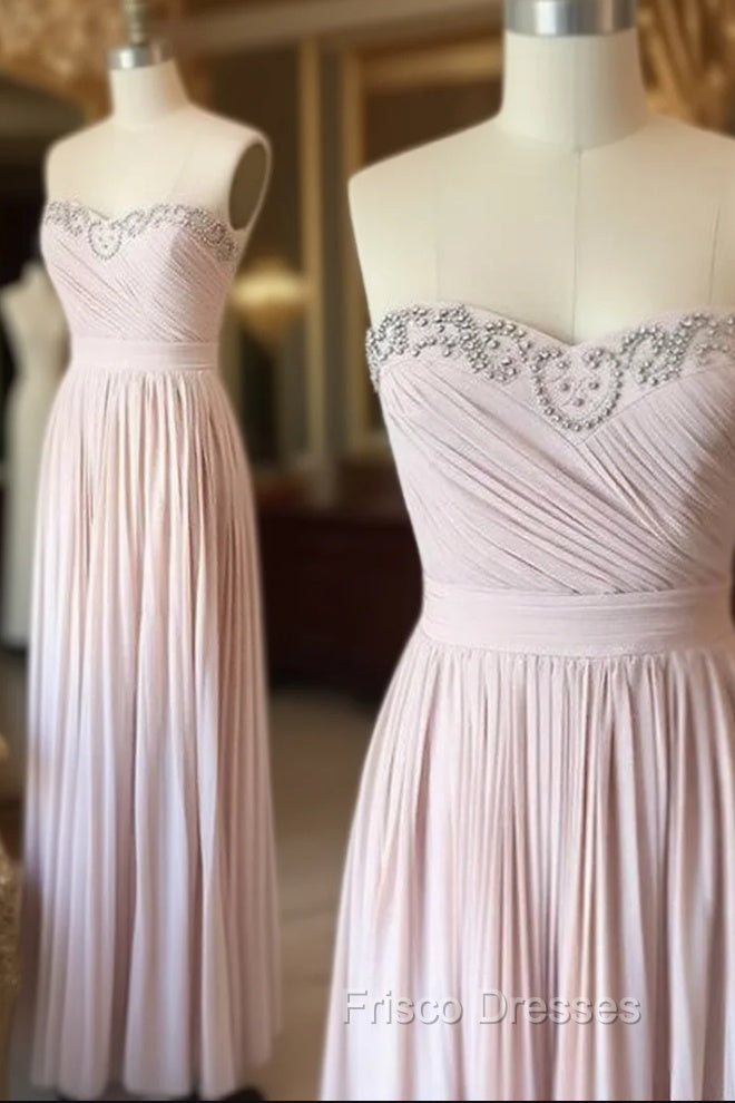 Light Pink Sweetheart Long Formal Prom Dress, Evening Dress Main image