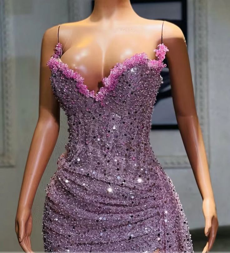 Light Purple High Split Evening Dresses, Sweetheart Mermaid Prom Dresses, Elegant Dresses For Wedding Secondary image