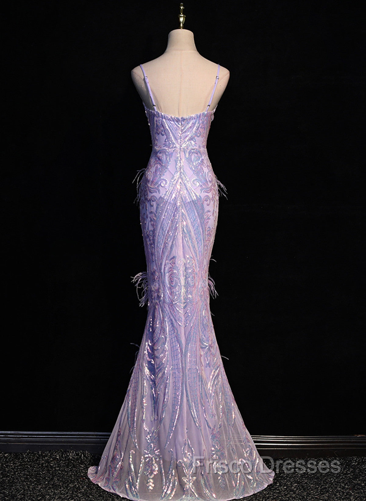 Light Purple Sequins Mermaid Long Party Dress, Light Purple Formal Dress Formal Prom Dress